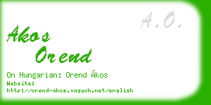 akos orend business card